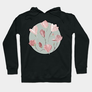 Magnolia flowers on mint Hoodie